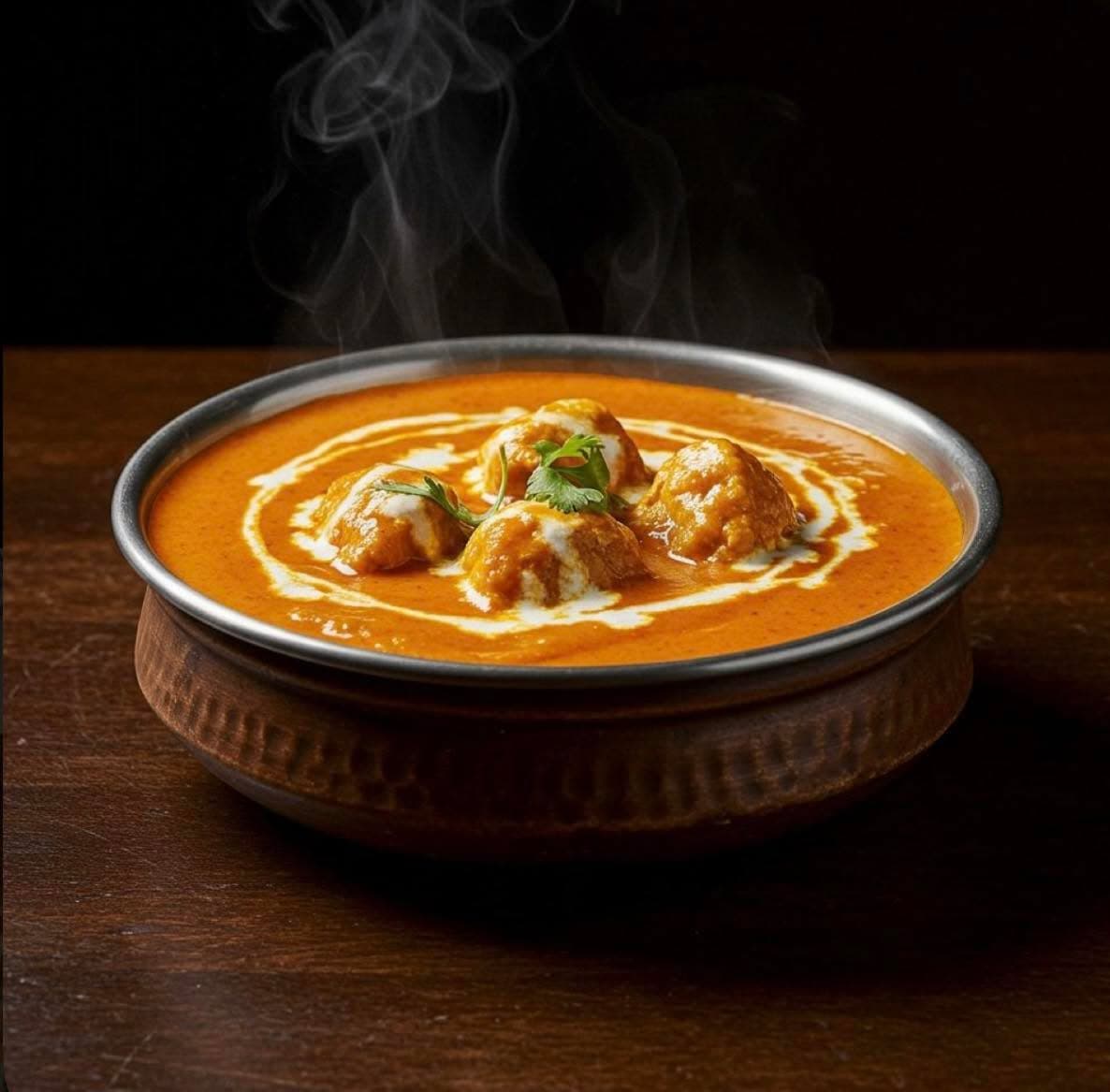 Rich, creamy Indian curry with fresh coriander
